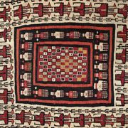 Vintage ethnic Margoum rectangular rug with patterns, 1970s.