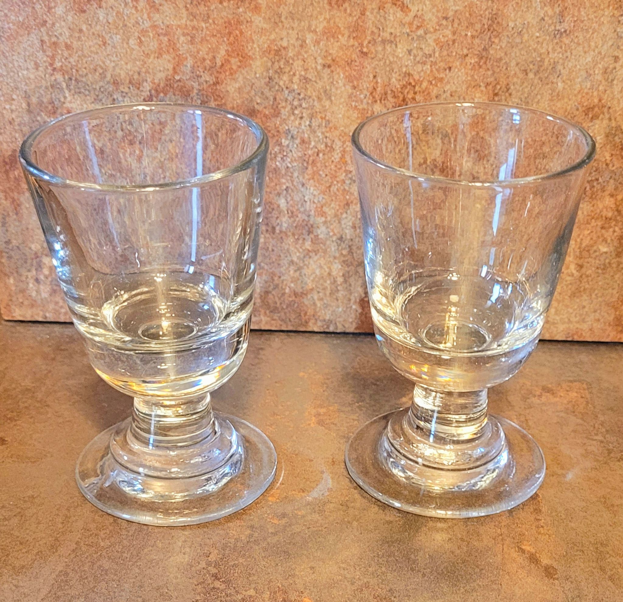 Old vintage blown bistro glasses