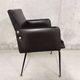 Vintage armchair in skai and black metal 60s