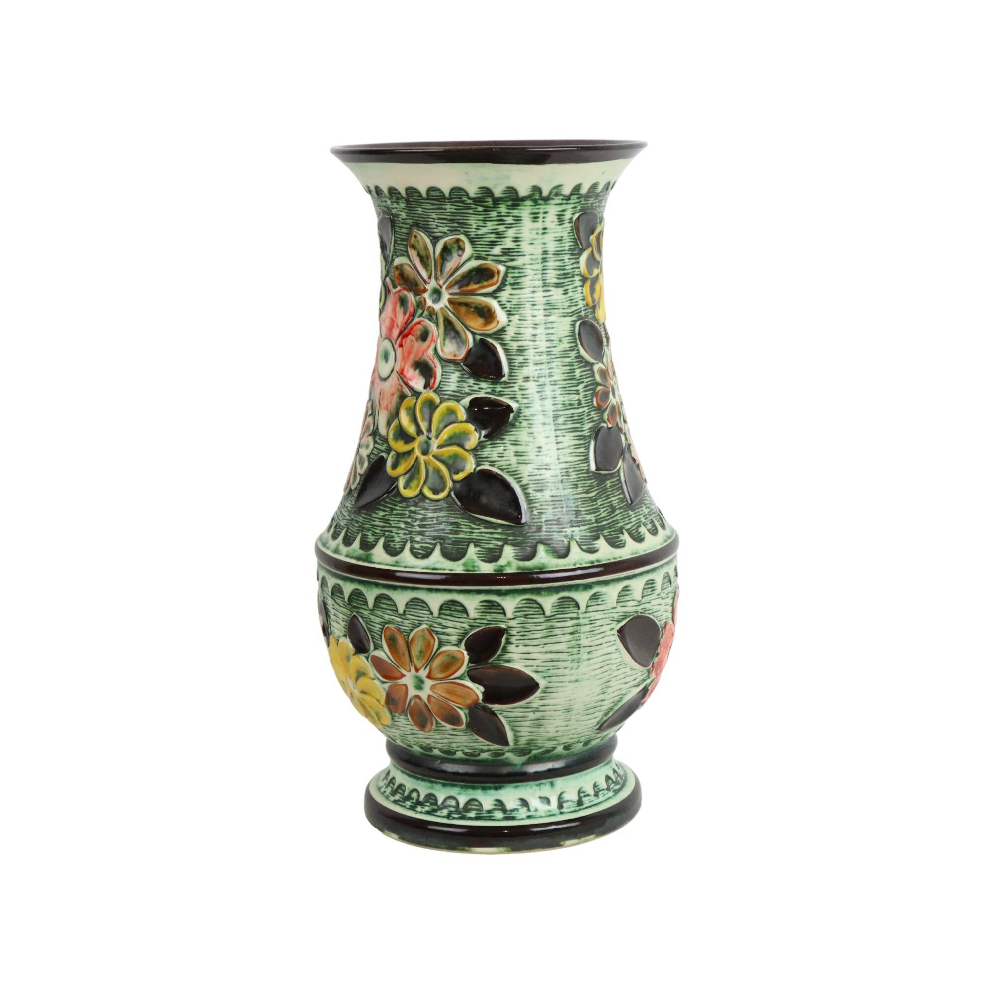 Vintage West Germany Colorful Pottery Rare Flower Vase Bay 98-50