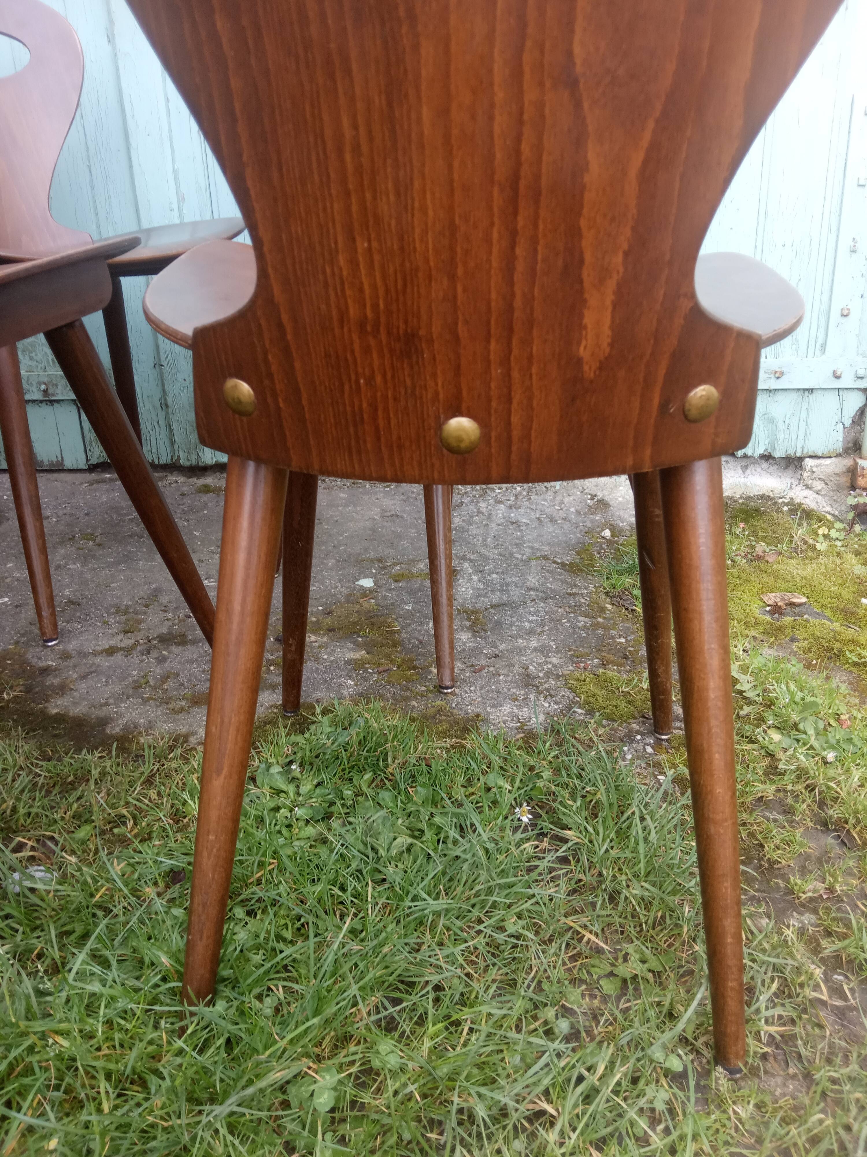 Lot de 6 chaises bistrot Baumann modèle "Fourmi"