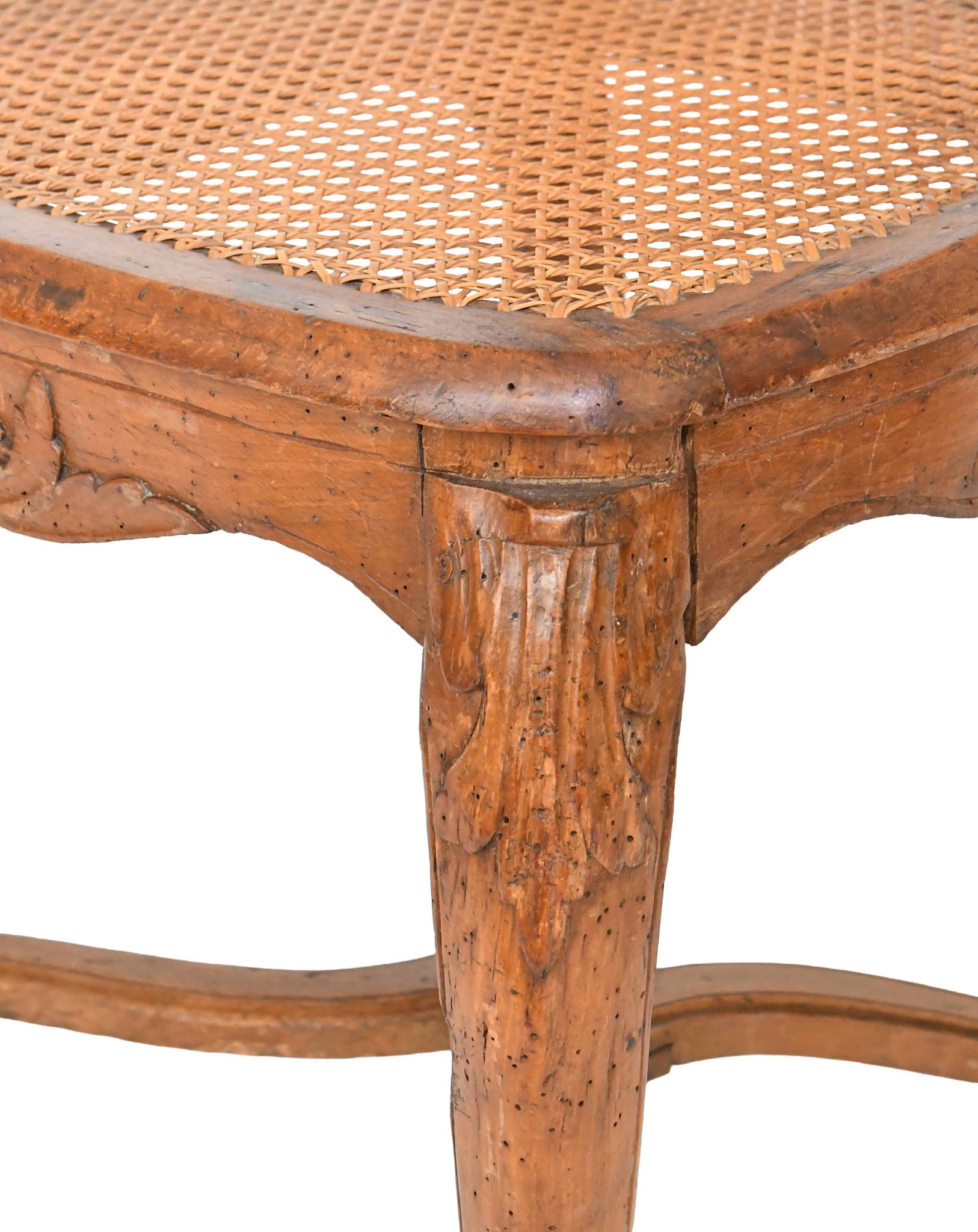 4 caned chairs from the Louis XV period stamped by Charles Delenoncourt.