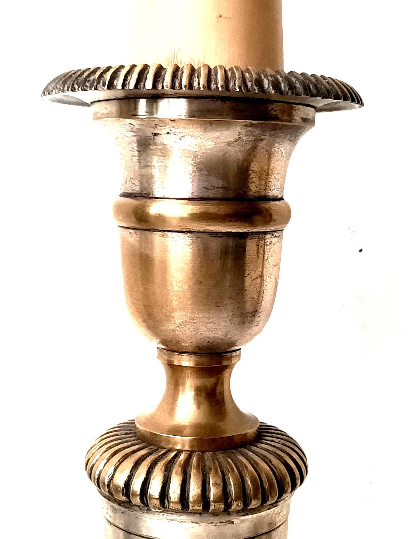 Table lamp in silvered bronze - French work from the Art Deco period attributed to Maurice Dufrène