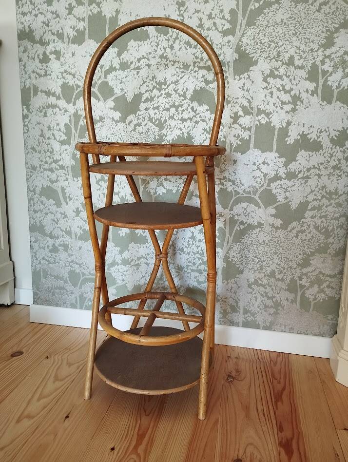 Vintage rattan bar – Portable – 60s–70s – Bohemian
