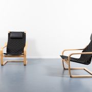 Set of 2 Scandinavian braided sun loungers