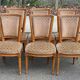 Set of 6 solid wood and velvet chairs in Louis XVI style.