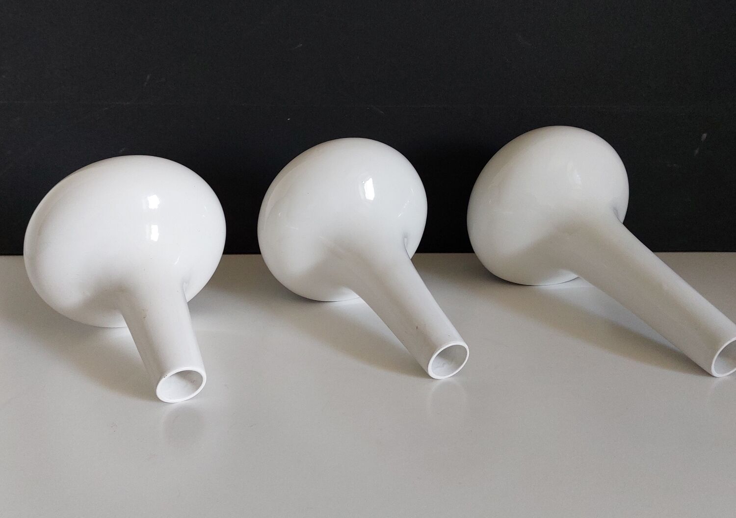 Vintage white ceramic vases