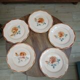 Set of 7 plates digoin Sarreguemines
