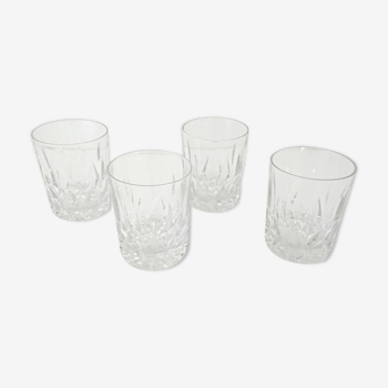 4 verres à whisky en cristal taillé, esprit de cristal de Lorraine