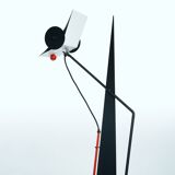 Postmodern memphis style sculptural red black white floor lamp