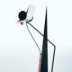 Postmodern memphis style sculptural red black white floor lamp