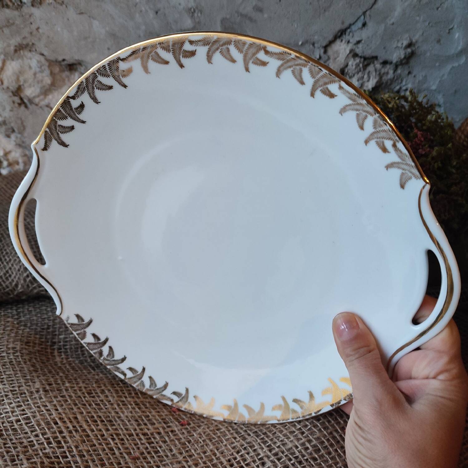 Large Limoges Art Porcelain Platter, France