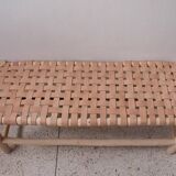 Moroccan leather bench