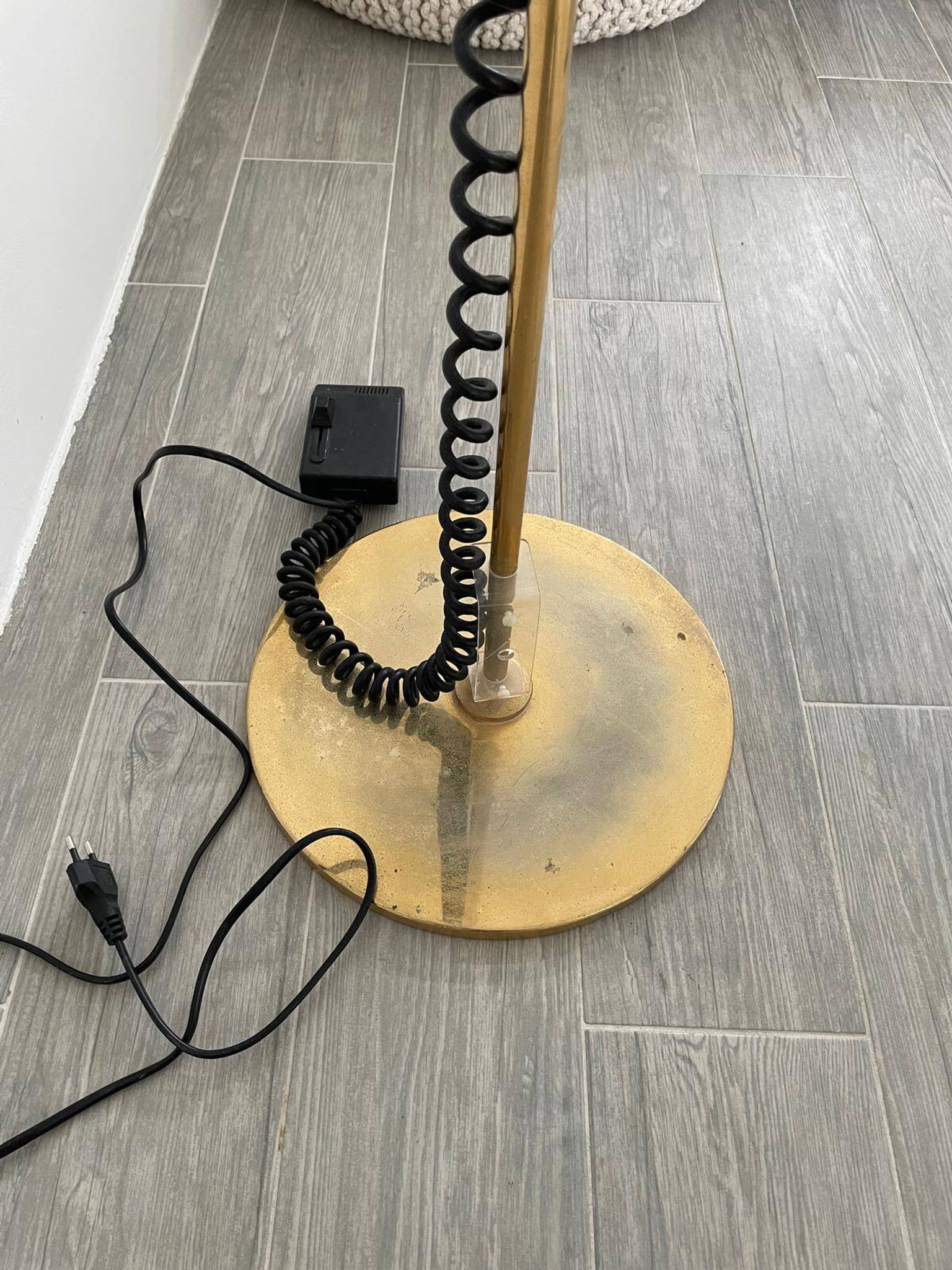 Brass floorlamp Rico and Annemarie Baltensweiler Halo 250 Stako Leuchte