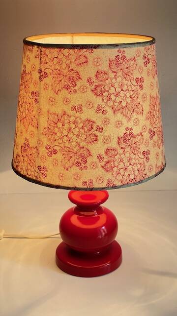 LAMPE Céramique Mûriers ANNEES 70