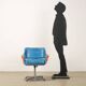 Vintage swivel armchair in faux leather and aluminum, 1960s-70s