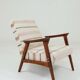 Fauteuil vintage style scandinave lin naturel 1970