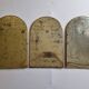 Set of three Moroccan brass mirrors in the form of arches, 43 cm