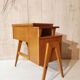 Bureau en bois, pieds compas
