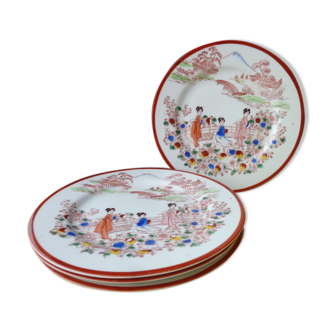 Set of 4 dessert plates in Japan porcelain