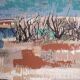 Printed wall tapestry, Bulls in Camargue, Robert Debiève, France