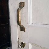 Antique French pine wardrobe with original white paint, circa 1900–1920.