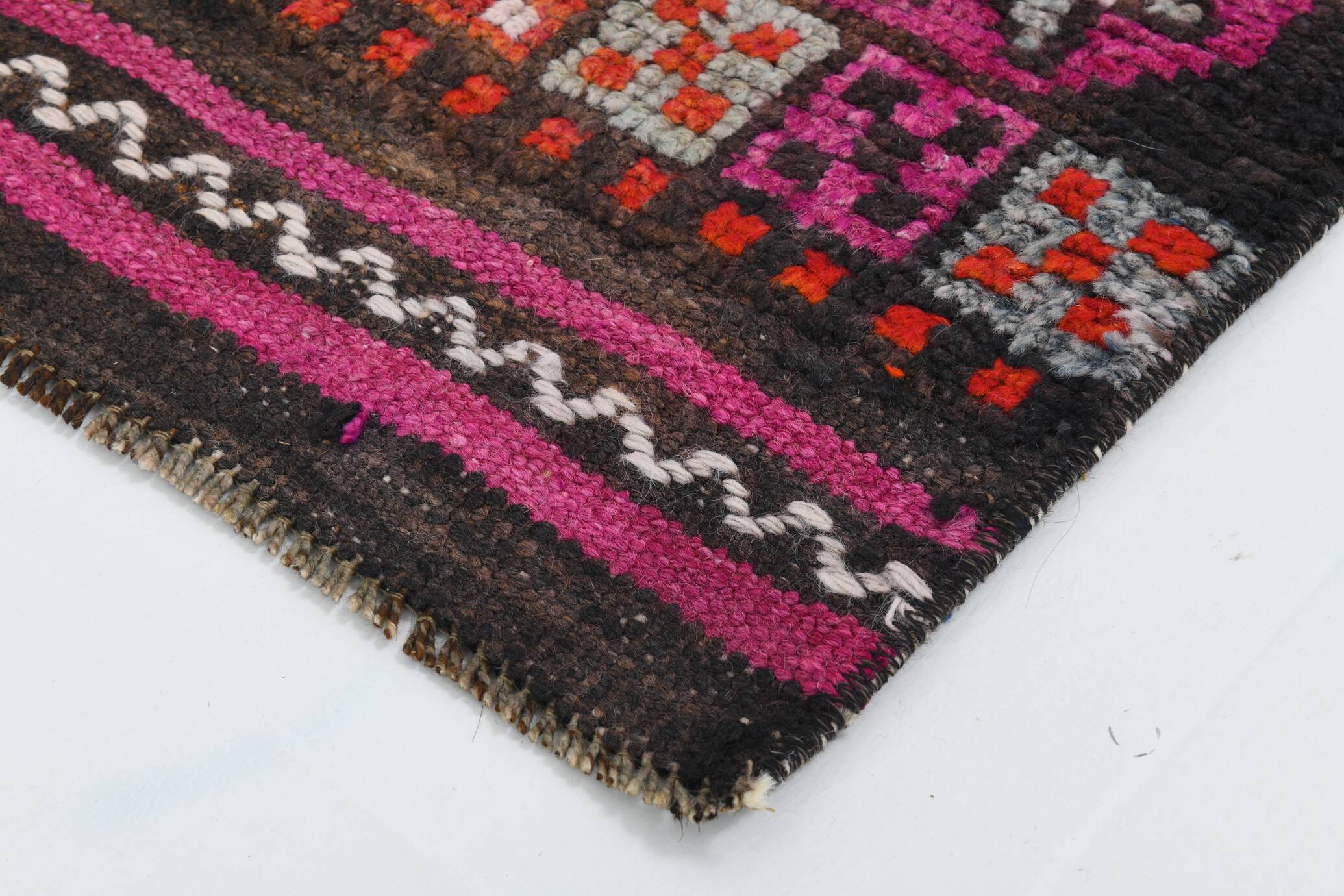 Red Navy Blue Turkish Runner Rug 76x283Cm SK 18873