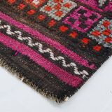 Red Navy Blue Turkish Runner Rug 76x283Cm SK 18873