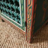Hand painted wooden bedside table