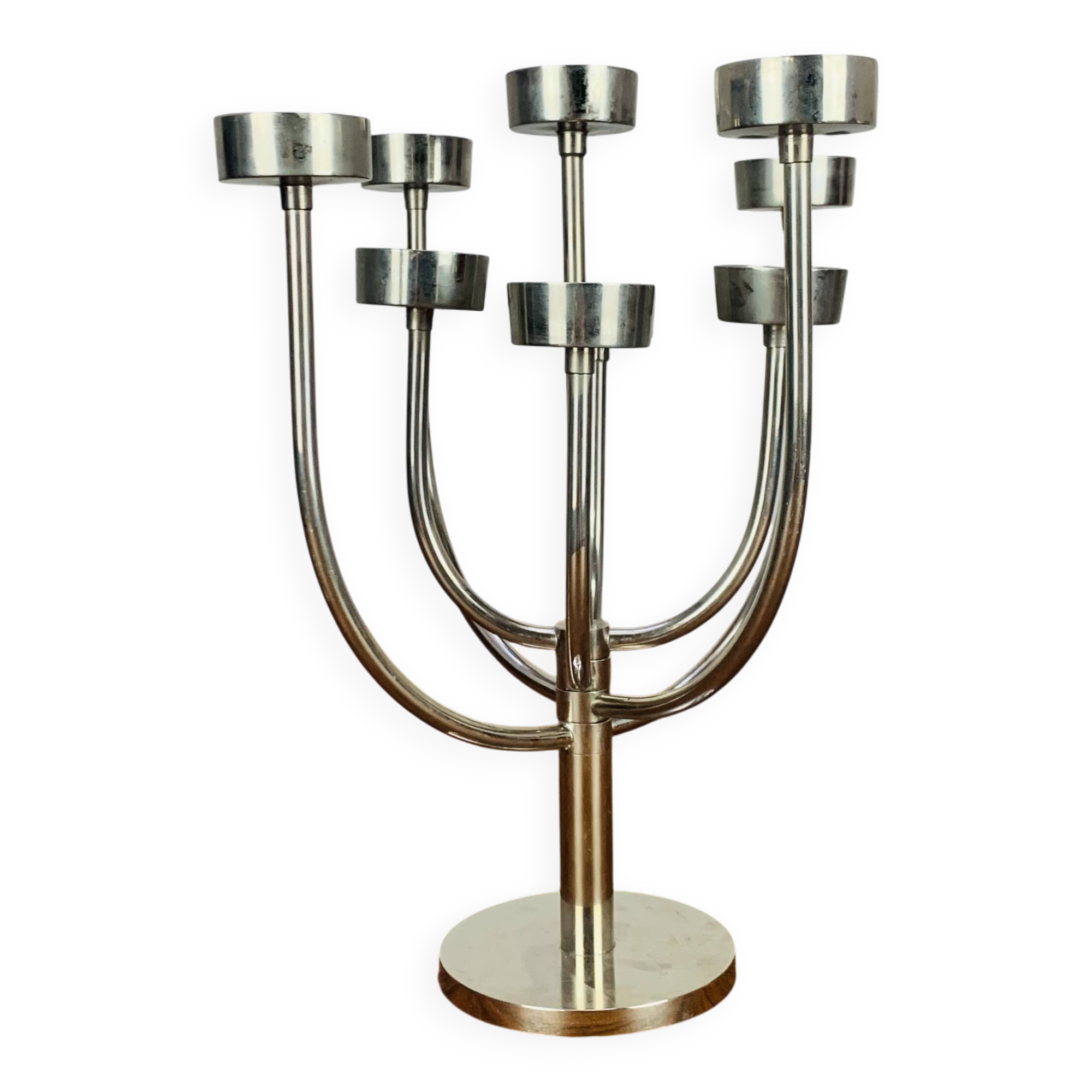 Vintage Habitat chandelier in stainless steel, 9 branches