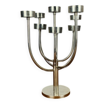 Vintage Habitat chandelier in stainless steel, 9 branches