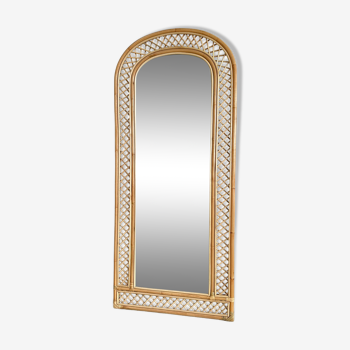 Rattan foot mirror with braces H:2m