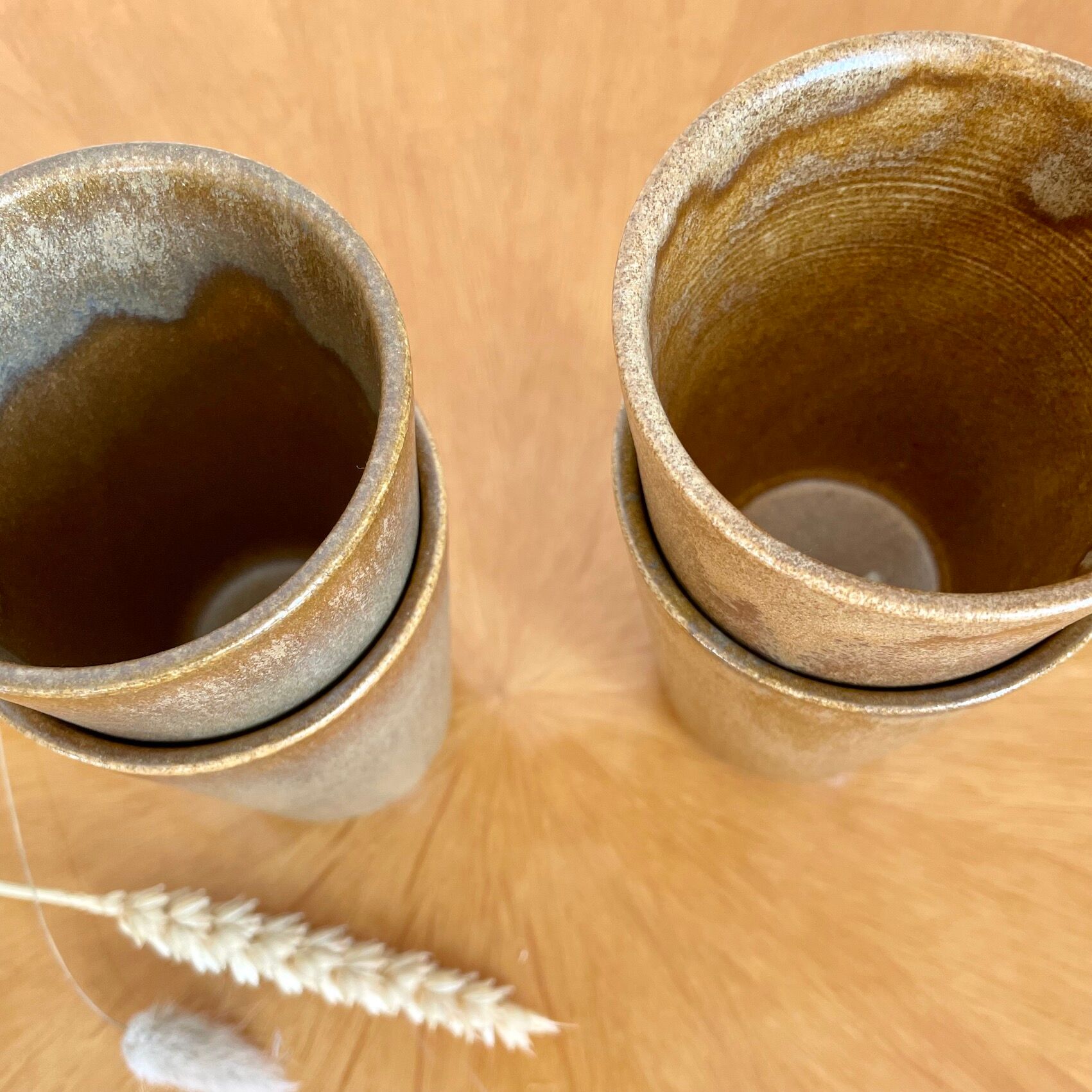 Vintage digoin sandstone cup glasses