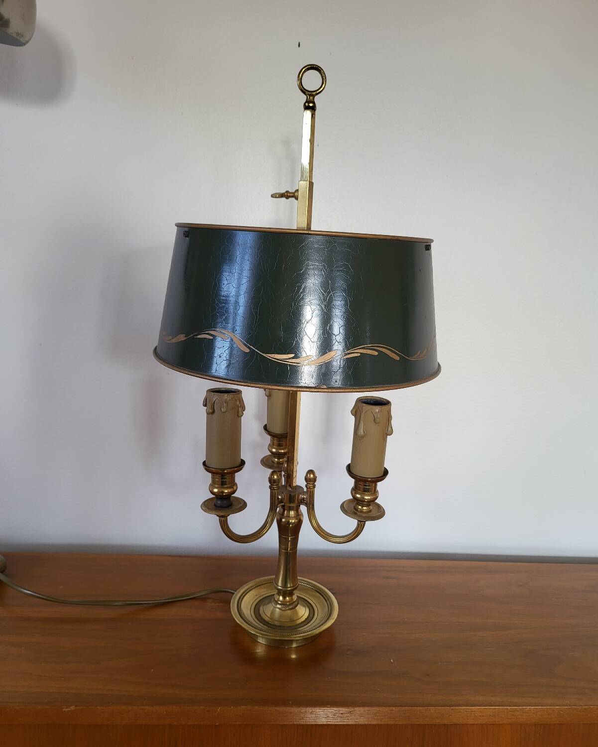 Antique Empire Style Bouillotte Lamp in brass and tin