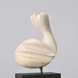 White stone sculpture by v.bee, switzerland