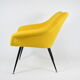 Mid-century armchair Shell, 1960s, NRD, yellow fabric, restored