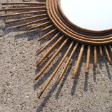 Mirror sun 70s wicker 62cm