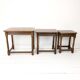 Lot de 3 tables d'appoint Mid Century Vintage en bois massif Landhaus Rustikal Banc de fleurs Tabour