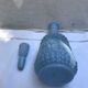 Former Carafe Liqueur Opaline Blue Decor Moulded - Vintage Cave Bouchon