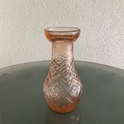 Vase à jacinthes Rosaline en verre moulé, art déco.