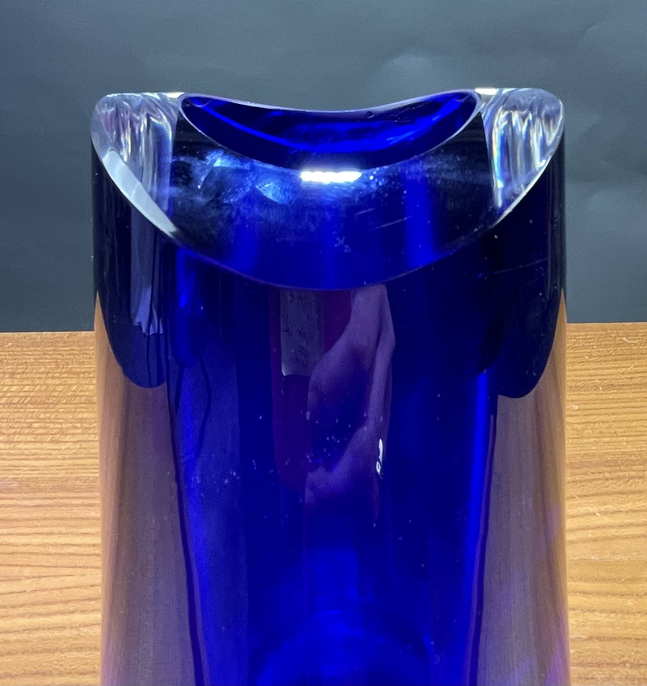 Blue glass vase