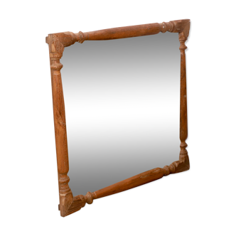 Old Burmese teak square mirror 70x68cm