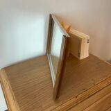 Old mirror and wood tray