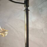 1970 brass lamp with amber and white murano style tulip, slight trace of time, 59x30
