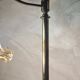 1970 brass lamp with amber and white murano style tulip, slight trace of time, 59x30