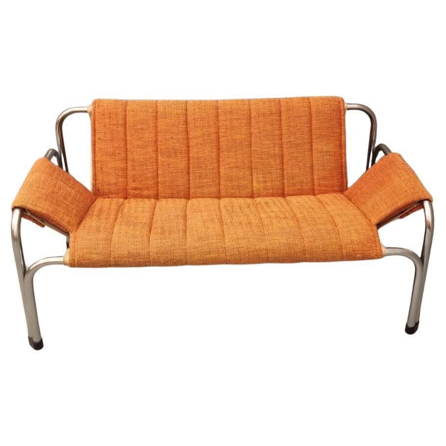 Chromed functionalist sofa by Viliam Chlebo, 1970´s, Czechoslovakia