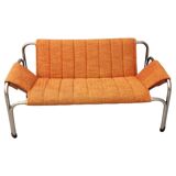 Chromed functionalist sofa by Viliam Chlebo, 1970´s, Czechoslovakia