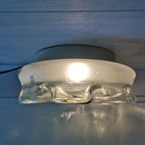 Mid Century modernist frosted glass flush mount ceiling or wall light fixture lamp, 1960s