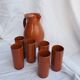 Orangeade service with a jug and 6 glasses - vintage terracotta