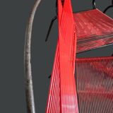 Set de 4 chaises Spaghetti rouges – Design italien 70s – style Belotti